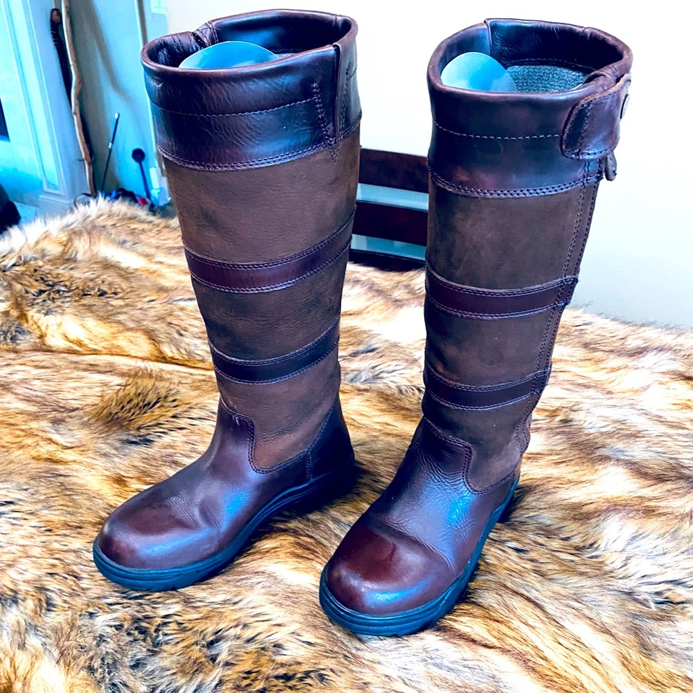 SHIRES CLASSIC LEATHER STRIPE COUNTRY BOOTS